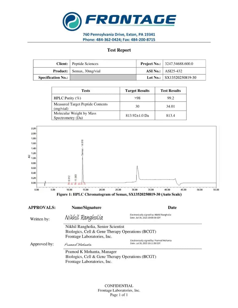 Semax 30mg - Peptide Sciences