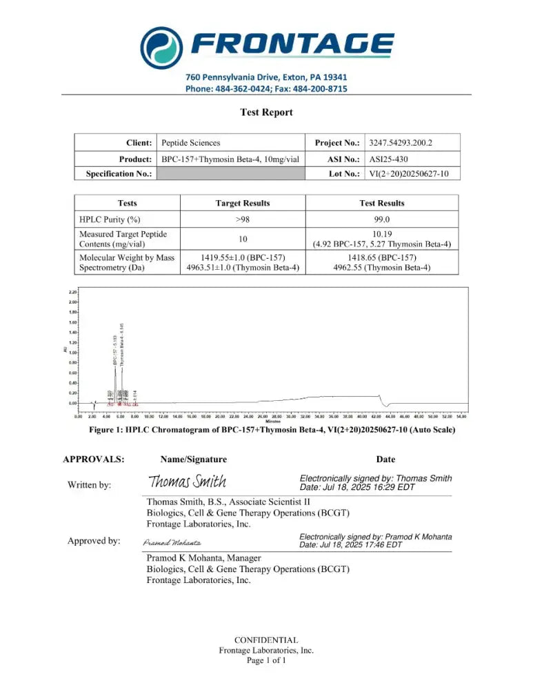 BPC-157, TB-500 10mg Wolverine stack (Blend) - Peptide Sciences