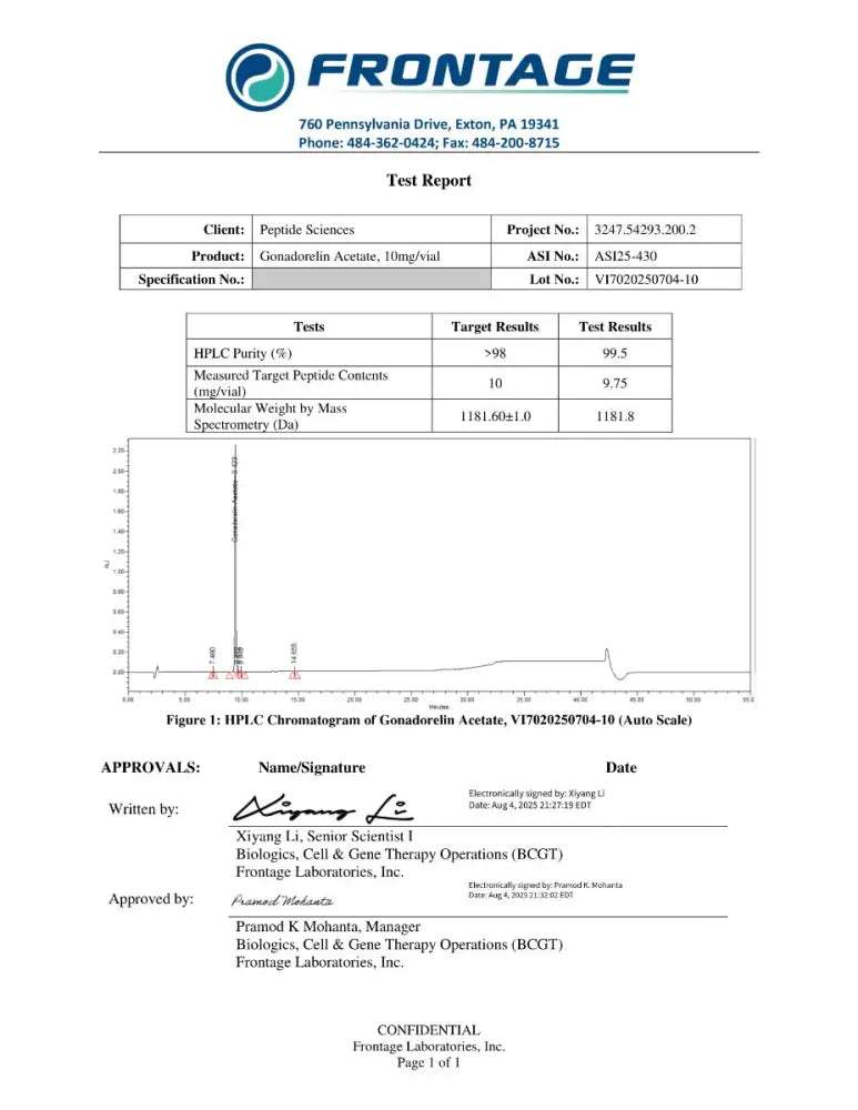 Gonadorelin 10mg - Peptide Sciences